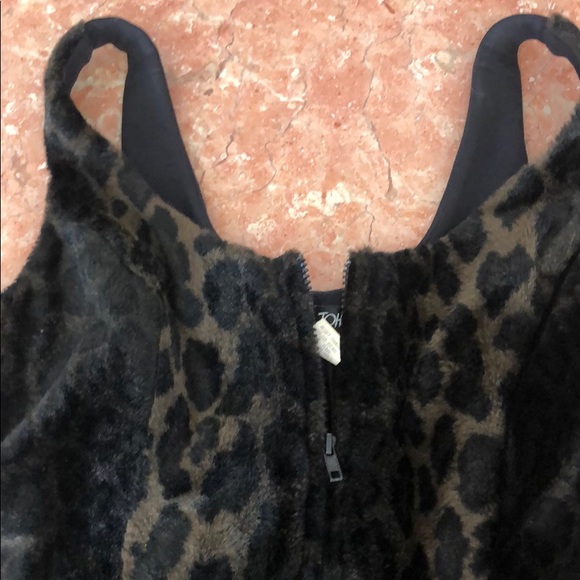 BETSEY JOHNSON ANIMAL PRINT FAUX FUR VEST SIZE L - Picture 2 of 5